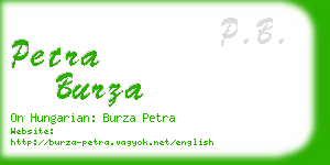 petra burza business card